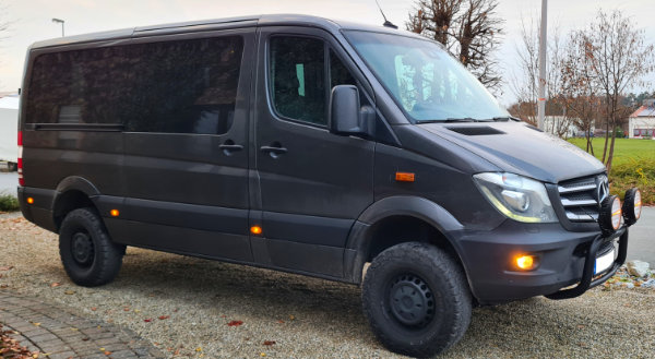 Mercedes Sprinter W906 with off-road tyres with us for speedometer calibration